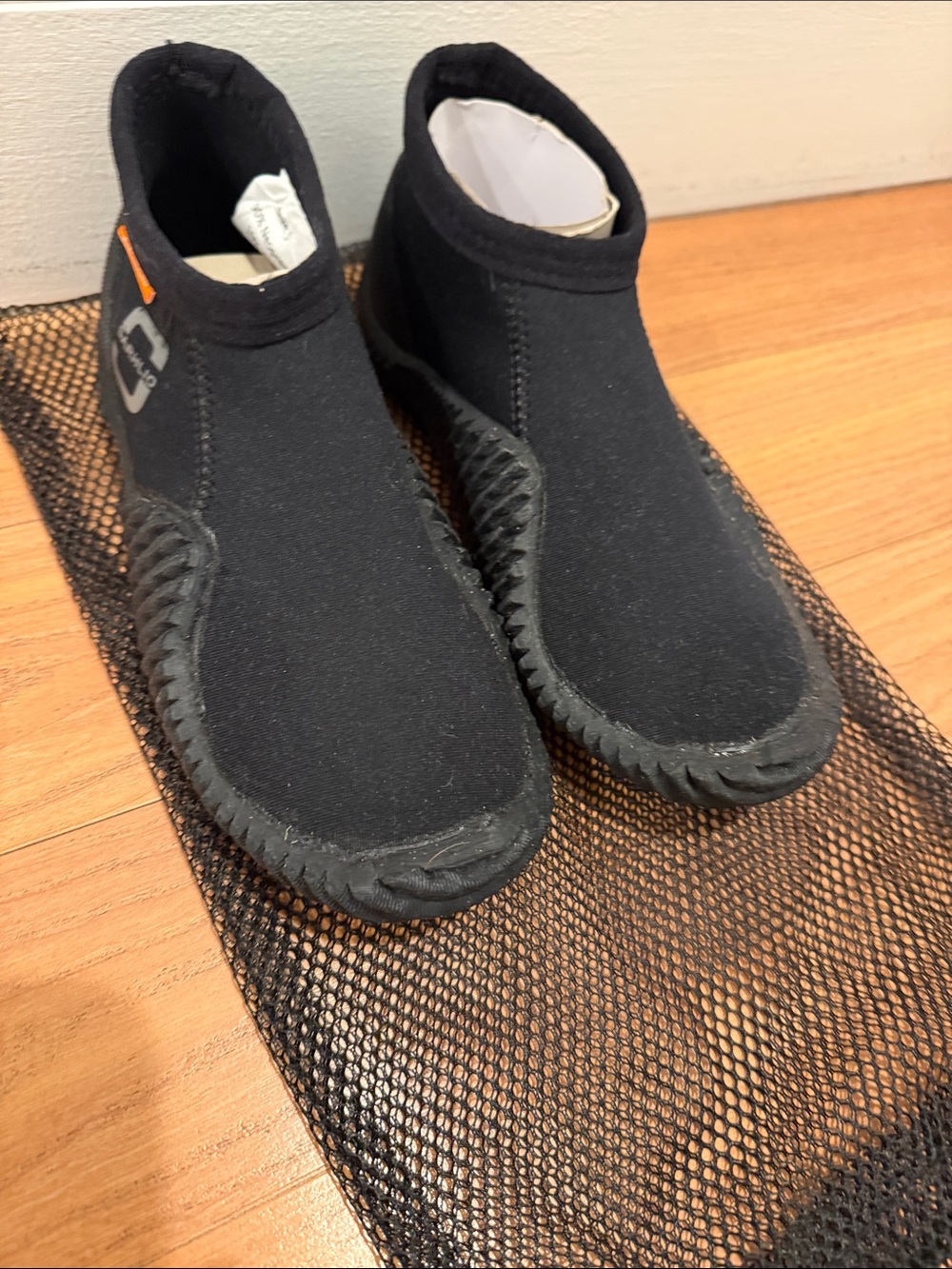 Men's Black Neoprene Water Shoes - Slip-On Aqua Boots
